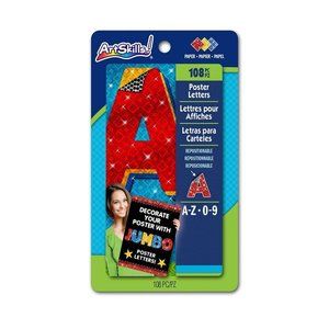 ArtSkills Jumbo Poster Letters and Numbers, A-Z and 0-9, Assorted, Holographic
